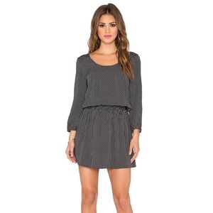 Soft Joie Zandi Dress Caviar‎ Print Sz. Medium Scoop Neck Smocked Black